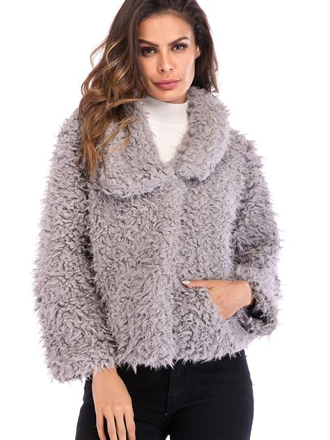 Janice Apparel Women's <b>Faux</b> <b>Fur</b> Animal Print Leopard Notch Collar Jacket Pink OS. . Walmart faux fur coat